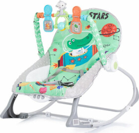 CHIPOLINO Dojčenské lehátko vibrujúce 2v1 Baby Spa Green / od 0 - 36 mesiacov / hojdačka 9 kg / stolička 18 kg (152534)