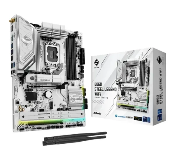 ASRock B860 Steel Legend WiFi / B860 / LGA 1851 / 4X DDR5 / PCIEx 16 / 2.5 GLAN / Wi-Fi / ATX (90-MXBR3-A0UAYZ)