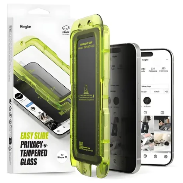 Ringke Easy Slide 2-pack čierna / Ochranné sklo / Privacy / Apple iPhone 17