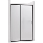 CERANO - Sprchové posuvné dvere Varone LINE Ľ/P - 6 mm - čierna matná, mliečne sklo - 120x195 CER-662653