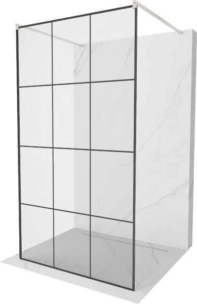 MEXEN/S - Kyoto samostatne stojaca sprchová zástena 120 x 200, čierny vzor 8 mm, nikel kartáčovaná 800-120-002-97-77