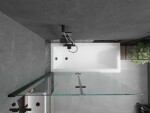 MEXEN/S - Cubik obdĺžniková vaňa 160 x 70 cm s panelom + vaňová zástena 120, transparent, čierna 550316070X9212027000