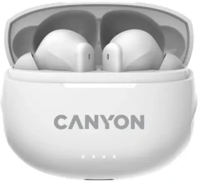 Canyon TWS-8 biela / slúchadlá s mikrofónom / BT 5.3 / puzdro 470mAh (CNS-TWS8W)