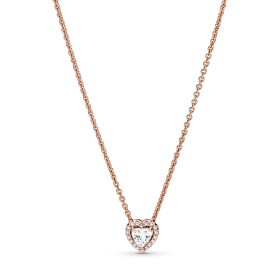 Pandora Pozlátený náhrdelník s trblietavým srdiečkom Rose Timeless 388425C01-45