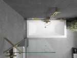 MEXEN/S - Cube obdĺžniková vaňa 170 x 80 cm s panelom + vaňová zástena 80, transparent, zlatá 550517080X9508000050