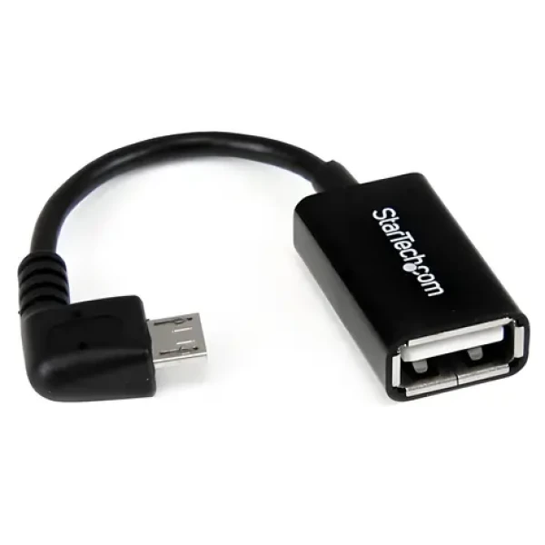 StarTech OTG kábel Micro USB (M) - USB A (F) čierna / OTG kábel / Uhlový konektor / USB 2.0 480 Mbit/s / 12,7 cm (UUSBOTGRA)