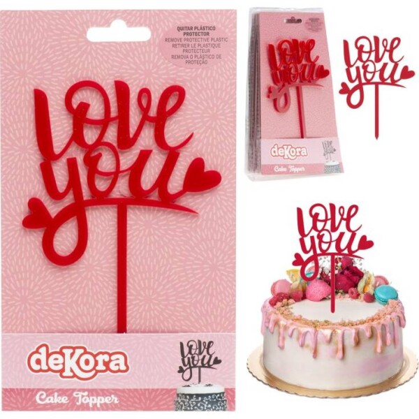 Dekorácia na tortu Love You 5 x 13 x 20 cm - Dekora - Dekora