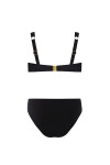 Dámske dvojdielne plavky Barcelona 1 S896BE1 Black with Leaves - Self 48D