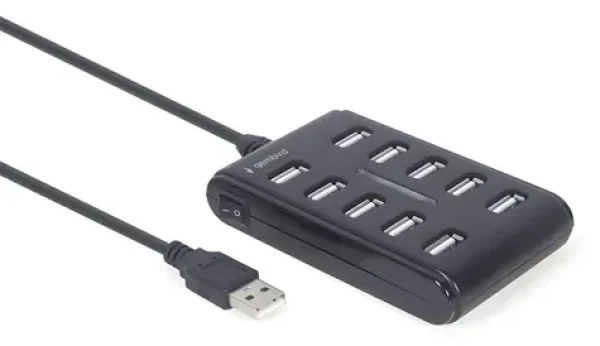 USB hub 10 portov čierny / USB hub / USB 2.0 (UHB-U2P10P-01)
