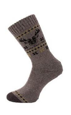 WiK 21455 Pánske vlnené froté ponožky 39-46 černá 43-46