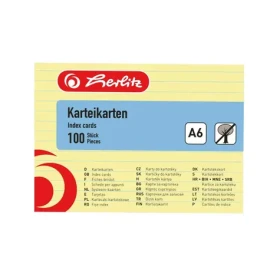 Herlitz Linkované kartičky A6 / 100 ks / žltá (1150614)