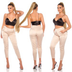 Trendy shimmery cloth pants caramel L/XL