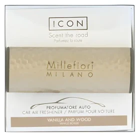 Millefiori Milano Icon Metal Vanilla Wood zlatá / Vôňa do auta / doba prevoňania až 2 mesiace (8051938698052)