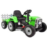 Mamido Mamido Elektrický traktor s vlečkou T2 zelený 12V7Ah EVA kolesá