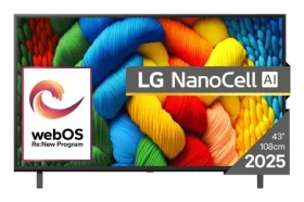 43" LG 43NANO80A3B čierna / Televízia / NanoCell / 4K UHD / Wi-Fi / LAN / 20W repro (43NANO80A3B.AEU)