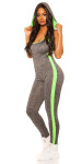 Sexy Workout Hoodie Junpsuit with Sexy Back