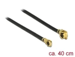 DeLock MHF (M) - MHF IV/HSC MXHP32 (M) 0,4 m čierna / Anténny kábel / 50 Ohm / 1.13 / Uhlové konektory (89650)