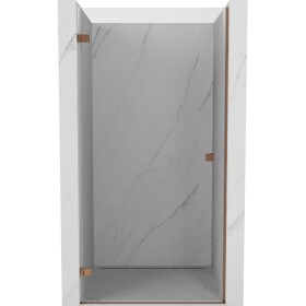 MEXEN/S - Lunar-B sprchové dvere krídlové ľavé 100, transparent, ružové zlato 832-100-000-60-00-L