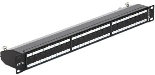 DeLock 19” Patch Panel / 24 Port / Cat.6A / čierna (43320)