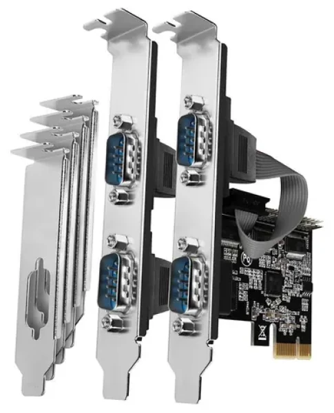 Axagon PCEA-S4N, PCIe radič - 4X sériový Port (RS232) 250 kbps, vr. LP (PCEA-S4N)