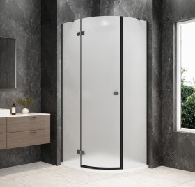POLYSAN - GLOBE GUN METAL štvrťkruhová sprchová zástena 1000x900, matné sklo, ľavá GB2190MLGM