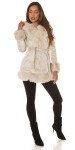 Sexy Winter jacket with faux-fur Details BEIGE