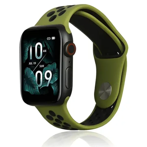 Beline Sport Silicone zeleno-čierny / Športový pásik pre Apple Watch / 42/44/45/49 mm