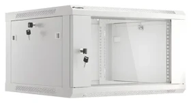 Lanberg WF01-6606-10S sivá / Nástenný rozvádzač / 19" / 6U / 600×600 mm / presklené dvere / flat pack (WF01-6606-10S)