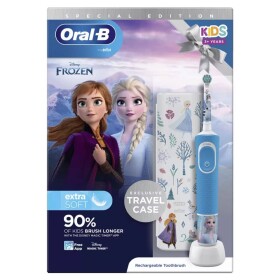 Oral-B Vitality D100 Kids Frozen modrá / elektrická zubná kefka / nabíjací stojan / od 3 rokov (602325U)