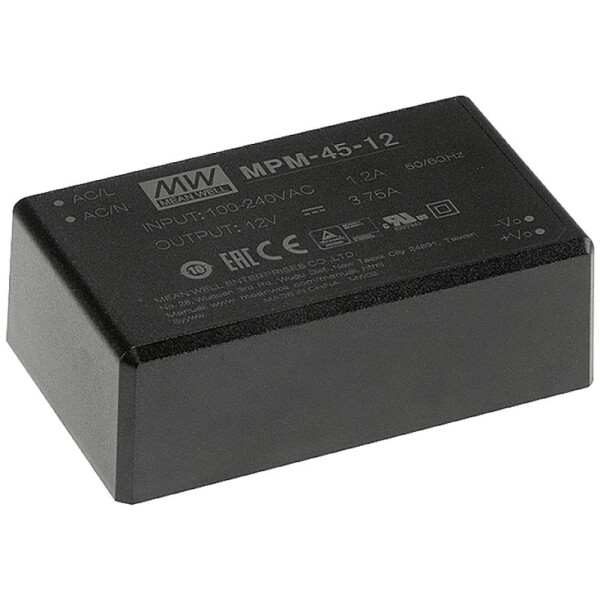 MEAN WELL MPM-45-15 sieťový zdroj AC/DC do DPS 15 V/DC 45 W; MPM-45-15
