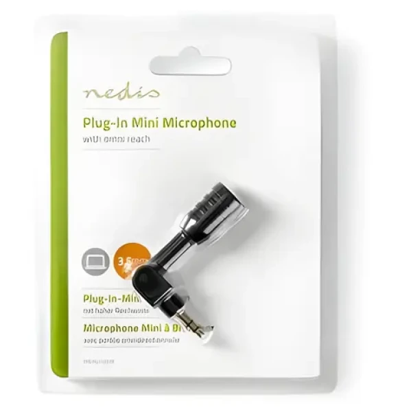 Nedis Mikrofón pre notebook / Mikrofón / Káblový / 3,5 mm jack / Všesmerový (MICMJ100BK)
