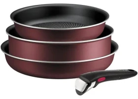 TEFAL Ingenio L7249302 vínová čierna / Sada riadu / 4 ks / 2x panvica / hlboká panvica 24 cm / odnímateľná rukoväť (3168430370616)