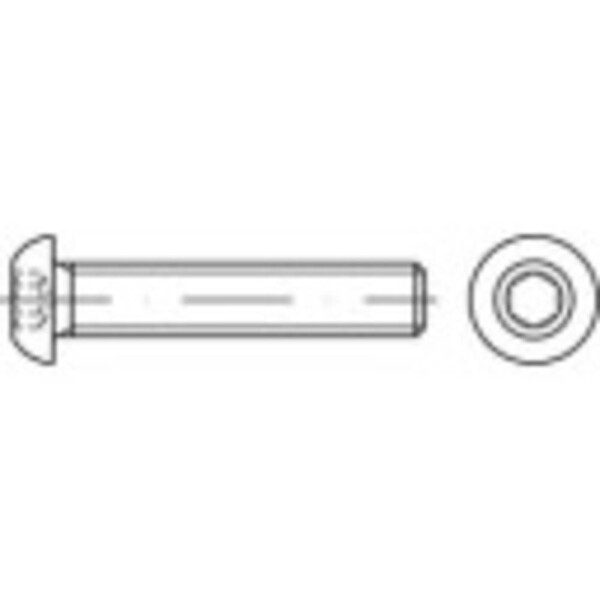 TOOLCRAFT TO-5380938 šošovkové skrutky M12 80 mm vnútorný šesťhran nerezová ocel A4 50 ks; TO-5380938