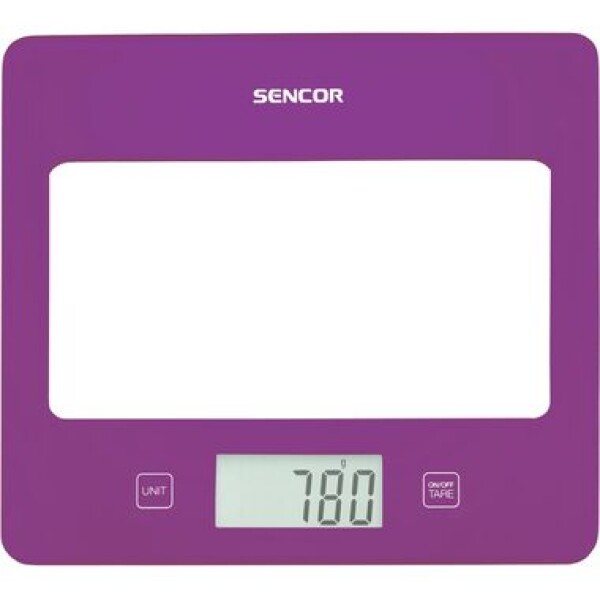 Sencor SKS 5035VT fialová / digitálna kuchynská váha / max. 5 kg / funkcia TARE / dotyk. tlačidlá (8590669315062)