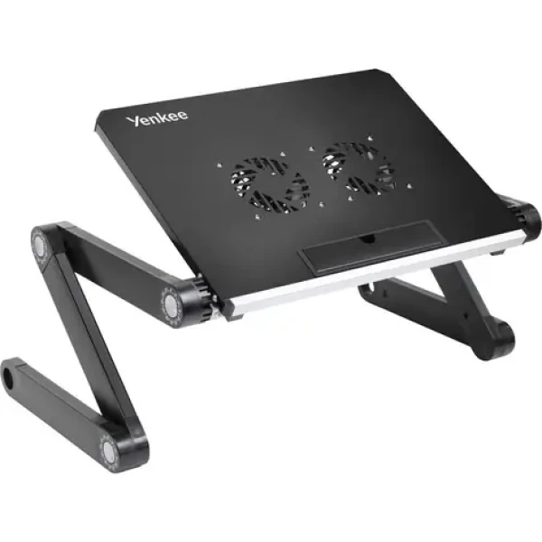 YENKEE YSN 210 čierna / Chladiaci stojan na notebook / do veľkosť 17 "/ 2x 80mm ventilátory (8590669120307)