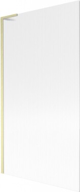 MEXEN/S - Next L vaňová zástena FIX 100 x 150, prúžky, zlatá kartáčovaná 895-100-000-03-09-55