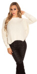 Trendy KouCla knit sweater with side- Button Einheitsgroesse