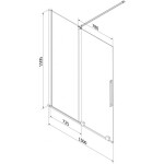 MEXEN/S - Velar dvojkrídlová posuvná vaňová zástena 150 x 150, dekor, ružové zlato 896-150-000-31-60