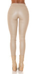 Sexy Highwaist Leather Look Pants with Push-Up effect CAPPUCCINO 42