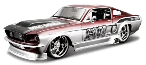Maisto Harley-Davidson Custom 1967 Ford Mustang GT strieborná