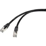 Renkforce RF-4538200 RJ45 sieťové káble, prepojovacie káble CAT 6A S/FTP 15.00 m čierna vhodné pre vonkajšie oblasť 1 ks; RF-4538200