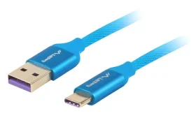 Lanberg CA-USBO-21CU-0010-BL modrá / Kábel USB / USB-A (M) - USB-C (M) / USB 2.0 / 1 m (CA-USBO-21CU-0010-BL)