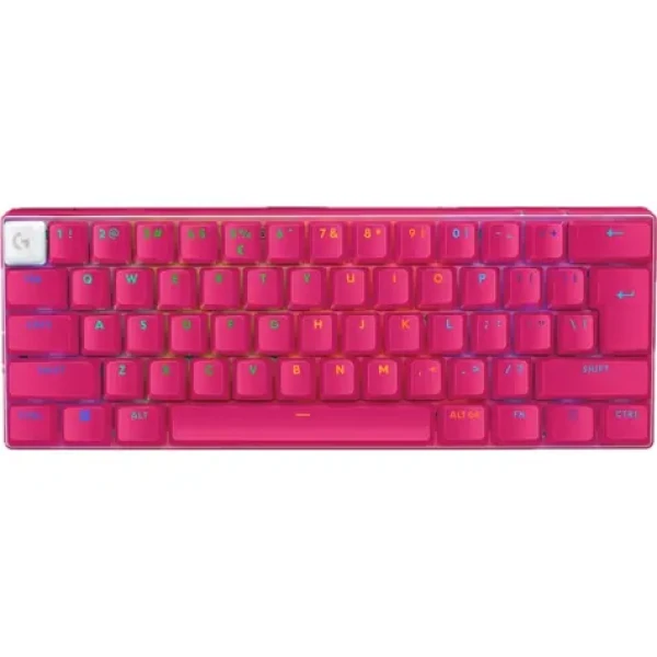 Logitech G PRO X 60 Lightspeed GX Brown magenta / Bezdrôtová herná klávesnica / 60% / US layout / 2,4 GHz Bluetooth (920-011949)