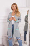 Dvojfarebná pláštenka s kapucňou 21679 mätová+šedá - Kesi one size