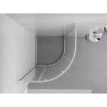 MEXEN/S - Exo štvrťkruhový posuvný sprchovací kút 90 x 90, transparent, chróm 8131-090-090-01-00