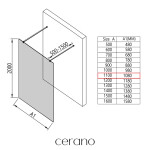 CERANO - Sprchová zástena Walk-in Onyx Duo Ľ/P - 8 mm - hranatá vzpera - biela matná, mliečne sklo - 110x200 CER-8050BD1846