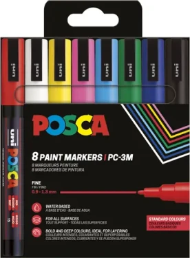 POSCA PC- 3M Basic / Popisovač / Sada 8 ks (186558)