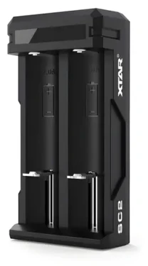 Xtar Nabíjačka batérií 18650 čierna / Nabíjačka / USB-C / 2x Li- ION / LED indikácia (SC2)