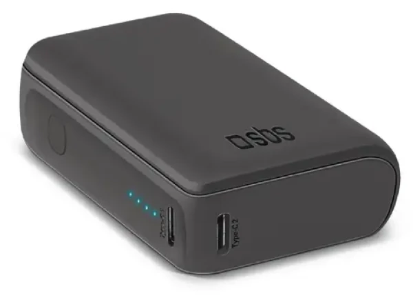 SBS NanoTube čierna / Powerbanka / 10 000 mAh / 10 W / 2x USB-C/USB-A (TTBB10000MINIK)