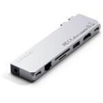 Satechi Satechi Pro Hub max - aluminiowy Hub z podwójnym USB-C do MacBook (2x USB-C, USB-A, 4K HDMI, czytnik kart micro/SD, Ethernet, jack port) (silver)